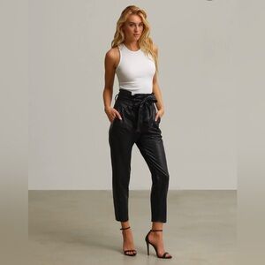 Commando Faux Leather Paperbag Pants | Black